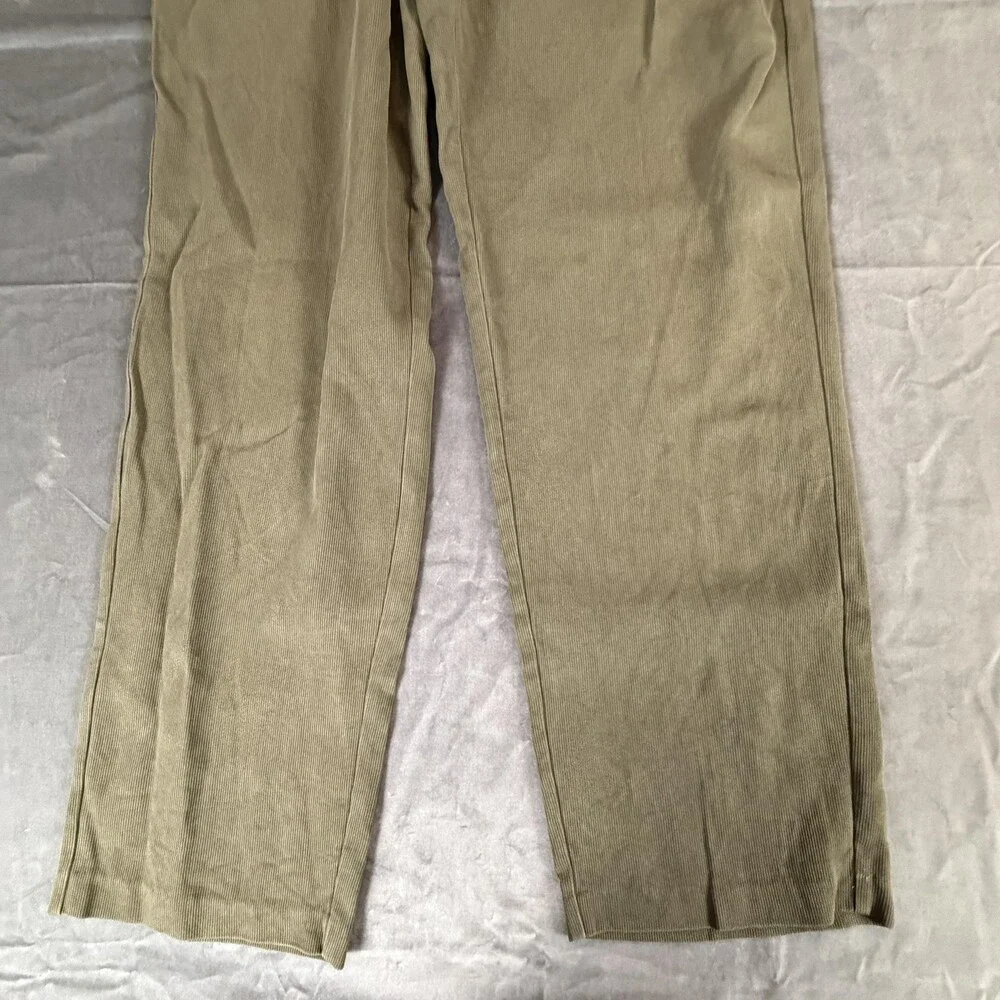 Tommy Bahama Pants Mens 40x32.5 Green Silk Cotton Corduroy Pleated Relax Fit